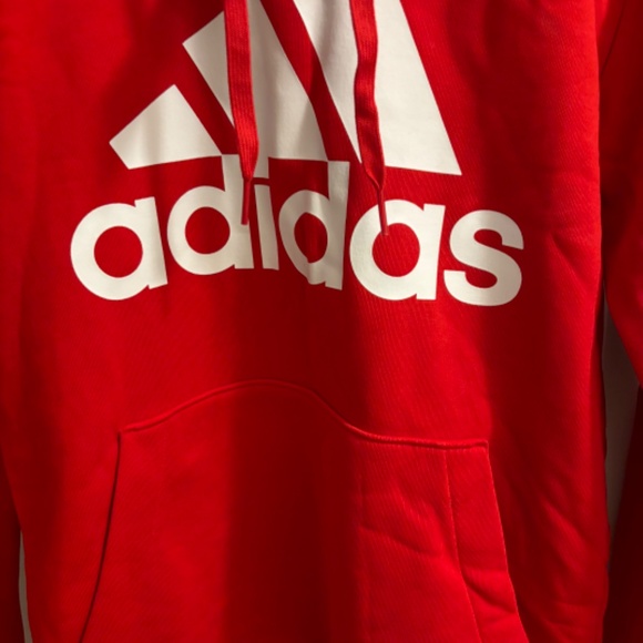 NWT Adidas L/S Red Branded Hoodie - Picture 10 of 11